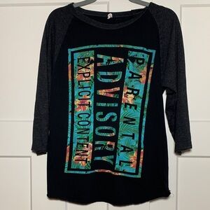 Graphic Raglan Sleeve Top